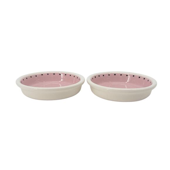 PET BOWLS Ceramic Small Pink Set of 2 - Picture 3 of 7